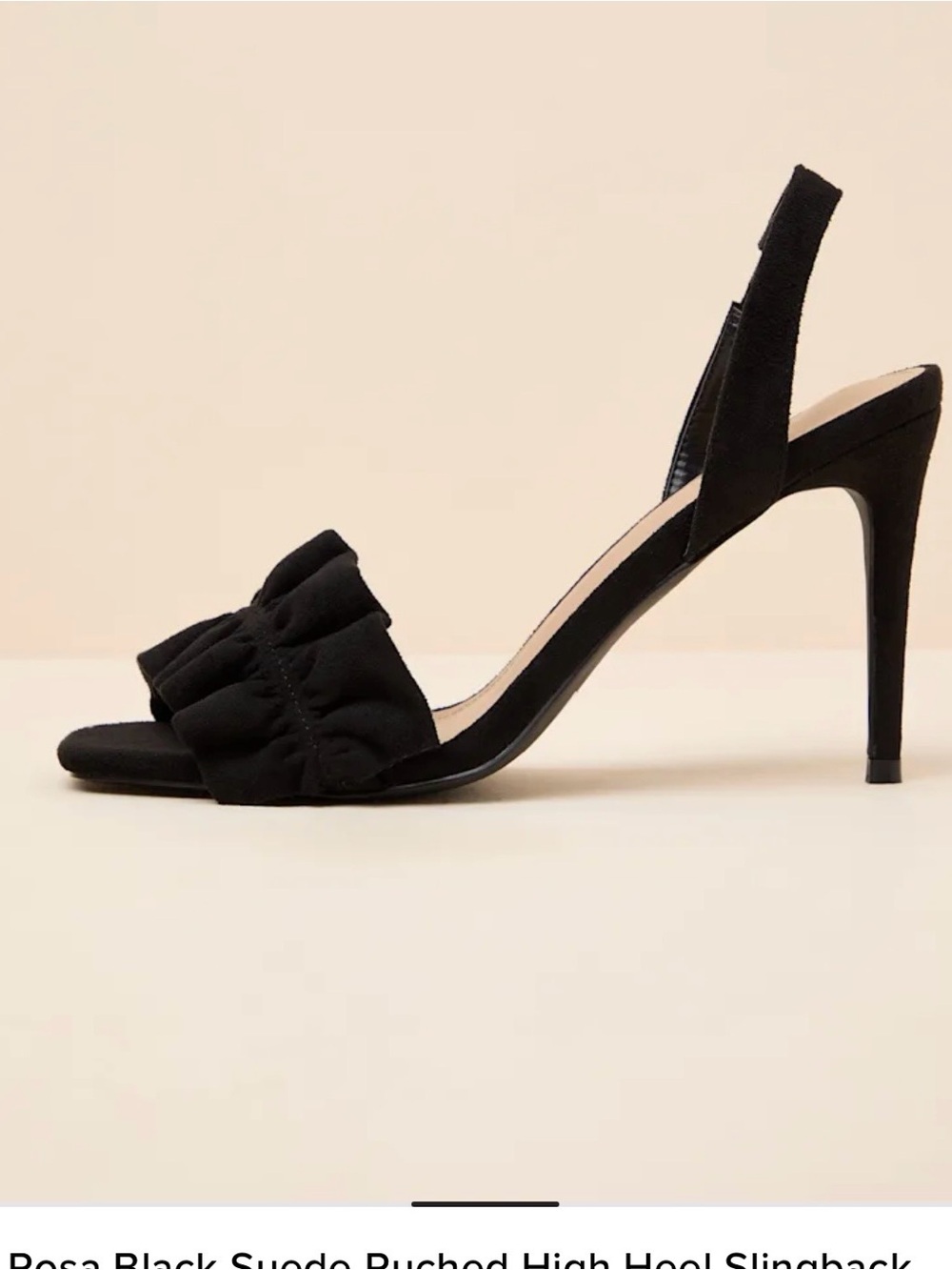 Lulu's Black Ruffle Slingback Heels - Picture 4 of 7